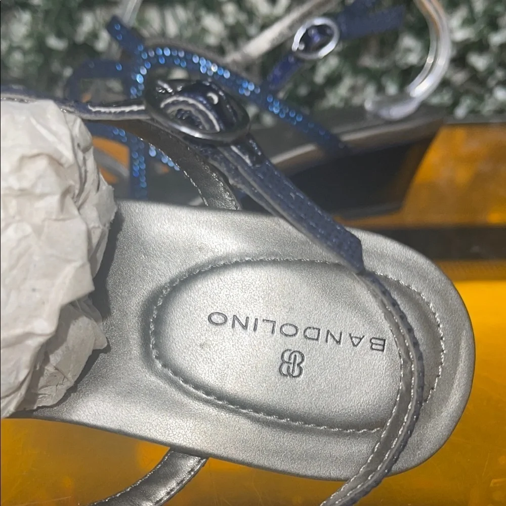 Bandolino Blue Wedge Sandals with Strappy Design